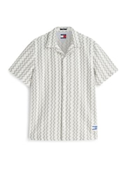 Tommy Jeans Green Regular Fit Textured Short Sleeve Shirt - Image 6 of 6