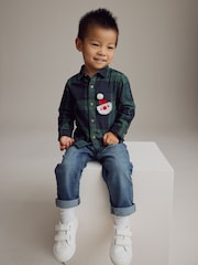 Green Tartan Check Character Long Sleeve Check 100% Cotton Shirt (3mths-7yrs) - Image 3 of 9