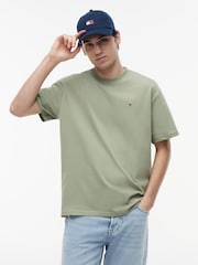 Tommy Jeans Green Tommy Flag Relaxed T-Shirt - Image 1 of 5