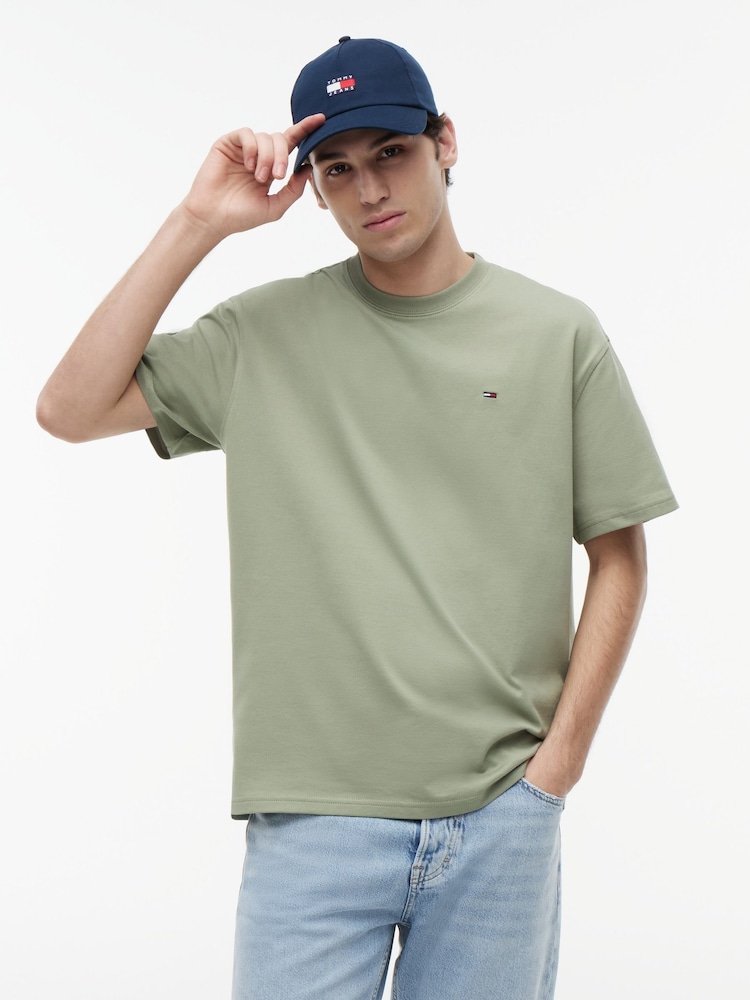 Tommy Jeans Green Tommy Flag Relaxed T-Shirt - Image 1 of 5 Tommy Jeans Green Tommy Flag Relaxed T-Shirt - Image 1 of 5