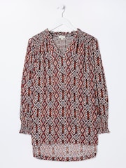 FatFace Brown Patsy Ikat Geo Tunic - Image 4 of 4