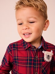 Red tartan Character Long Sleeve Check 100% Cotton Shirt (3mths-7yrs) - Image 3 of 7