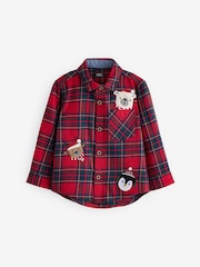 Red tartan Character Long Sleeve Check 100% Cotton Shirt (3mths-7yrs) - Image 4 of 7