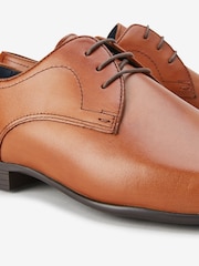 Tan Brown Leather Plain Derby Shoes - Image 4 of 5