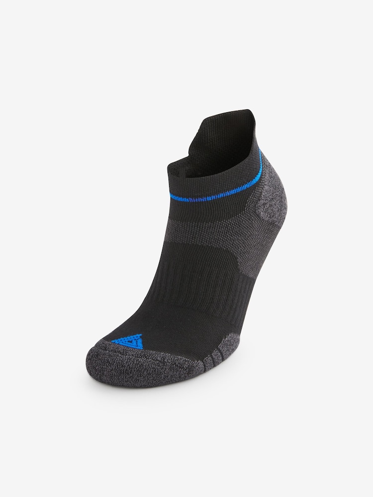 Black/Blue 4 Pack Active Cushioned Sports Trainers Socks 4 Pack - Image 5 of 5