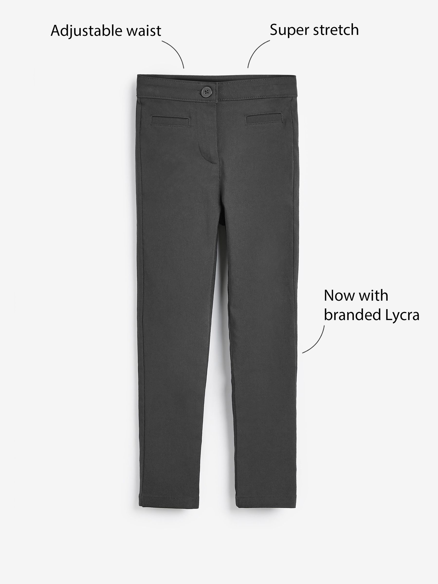 Pantalon Skinny Stretch Pour Enfant NEXT - Tissu Extensible, Confortable Pour L'école - Lavage Machine 40°C - Coupe Ajustée