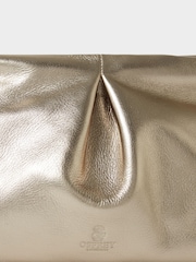 Osprey London Gold The Luxe Pleat Carina Leather Shrug Clutch Bag - Image 6 of 7