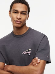 Tommy Jeans Black Back Graphic Textured Relaxed T-Shirt - Image 4 of 5