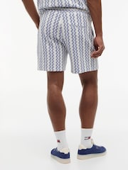 Tommy Jeans Blue Open Textured Logo Label Shorts - Image 2 of 5
