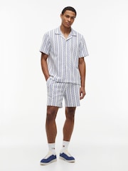 Tommy Jeans Blue Open Textured Logo Label Shorts - Image 3 of 5