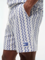 Tommy Jeans Blue Open Textured Logo Label Shorts - Image 4 of 5