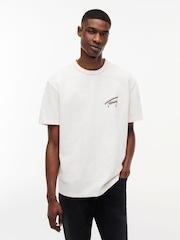 Tommy Jeans White Back Graphic Textured Relaxed T-Shirt - Image 2 of 6