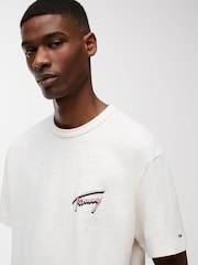 Tommy Jeans White Back Graphic Textured Relaxed T-Shirt - Image 5 of 6