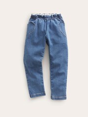 Boden Blue Denim Pull-On Trousers - Image 3 of 5