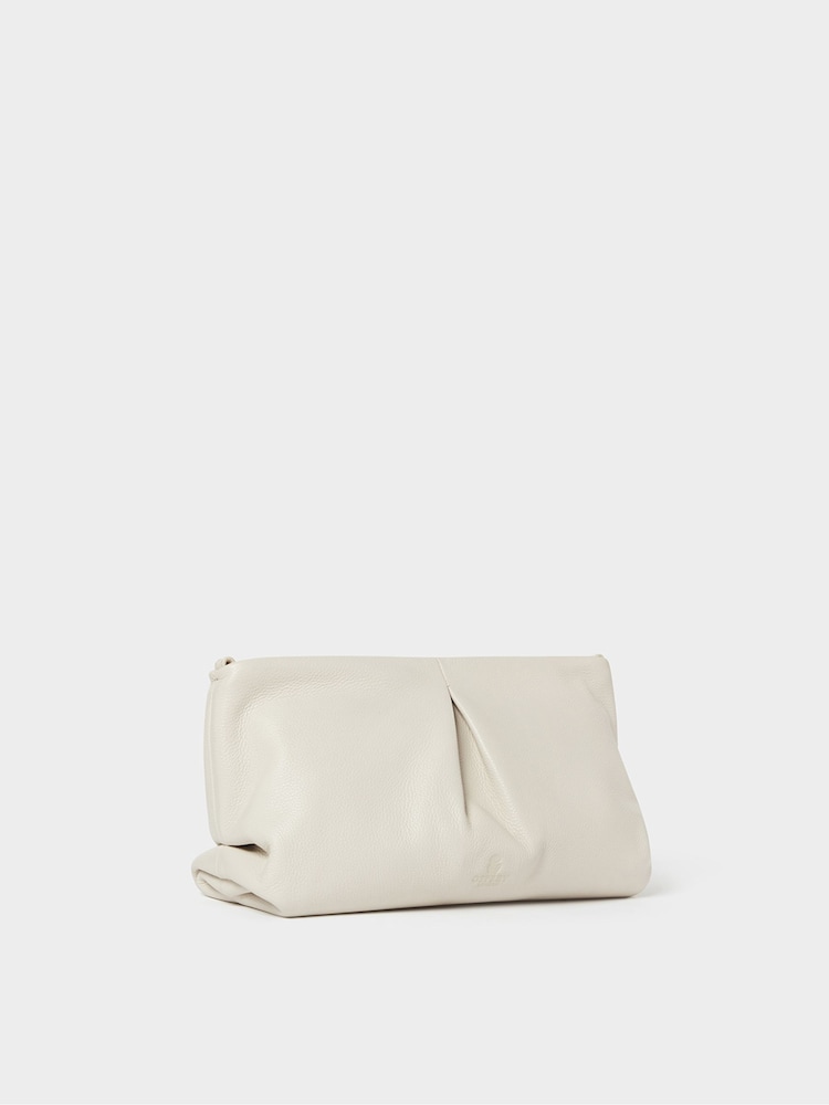 Osprey London Natural The Luxe Pleat Carina Leather Shrug Clutch Bag - Image 2 of 6 Osprey London Natural The Luxe Pleat Carina Leather Shrug Clutch Bag - Image 2 of 6