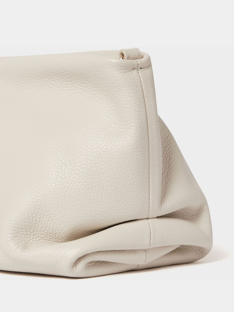 Osprey London Natural The Luxe Pleat Carina Leather Shrug Clutch Bag - Image 6 of 6 Osprey London Natural The Luxe Pleat Carina Leather Shrug Clutch Bag - Image 6 of 6