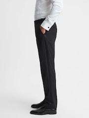 Reiss Black Poker Satin Trim Modern Fit Tuxedo Trousers - Image 1 of 6