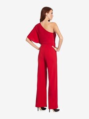 Adrianna Papell Red One Shoulder Jumpsuit - Image 2 of 5