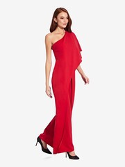 Adrianna Papell Red One Shoulder Jumpsuit - Image 3 of 5