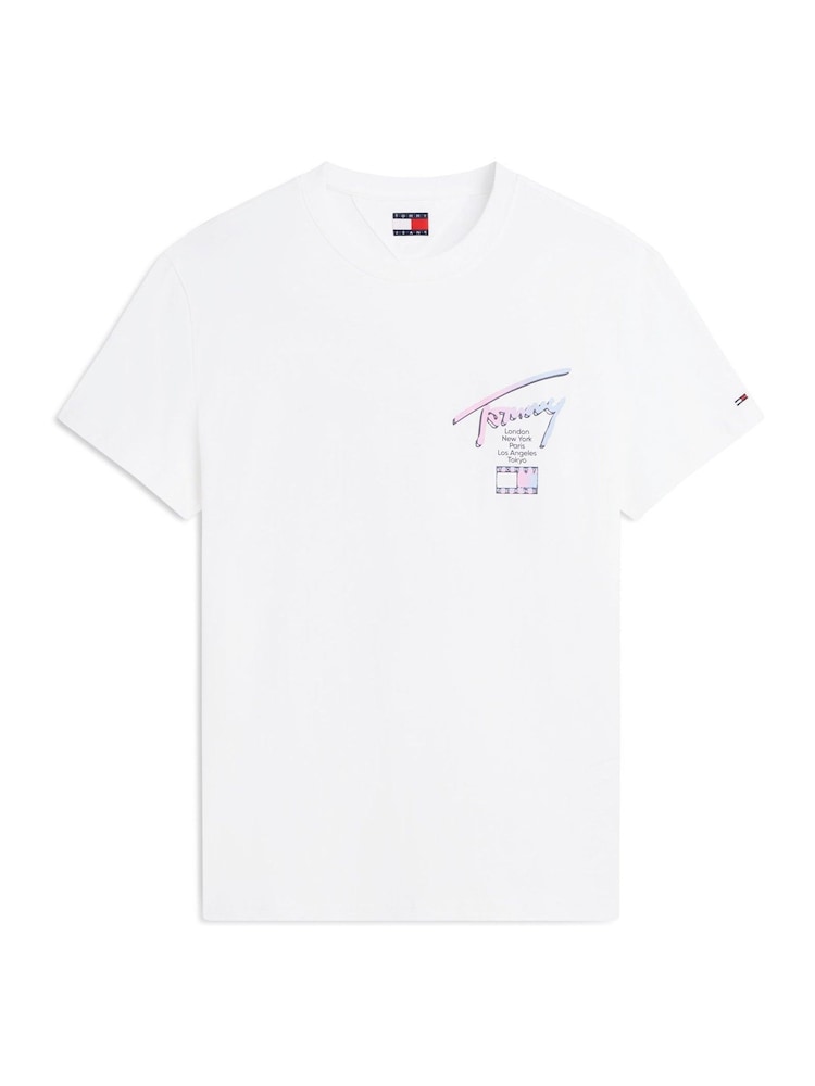 Tommy Jeans Natural Signature Logo Crew Neck T-Shirt - Image 5 of 5