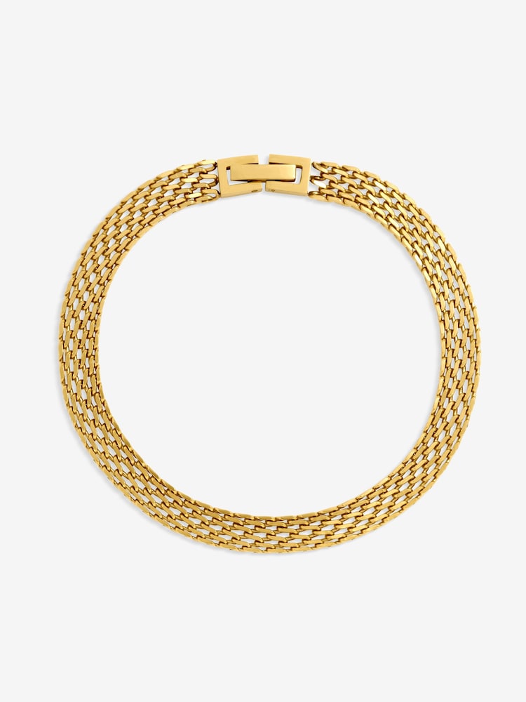 Jon Richard Gold Plated Mesh Chain Stainless Steel Bracelet - Image 1 of 1 Jon Richard Gold Plated Mesh Chain Stainless Steel Bracelet - Image 1 of 1