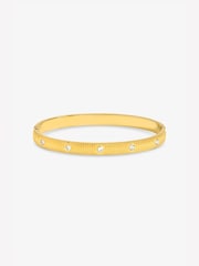 Jon Richard Gold Plated Textured Stainless Steel Crystal Bangle - Image 1 of 2