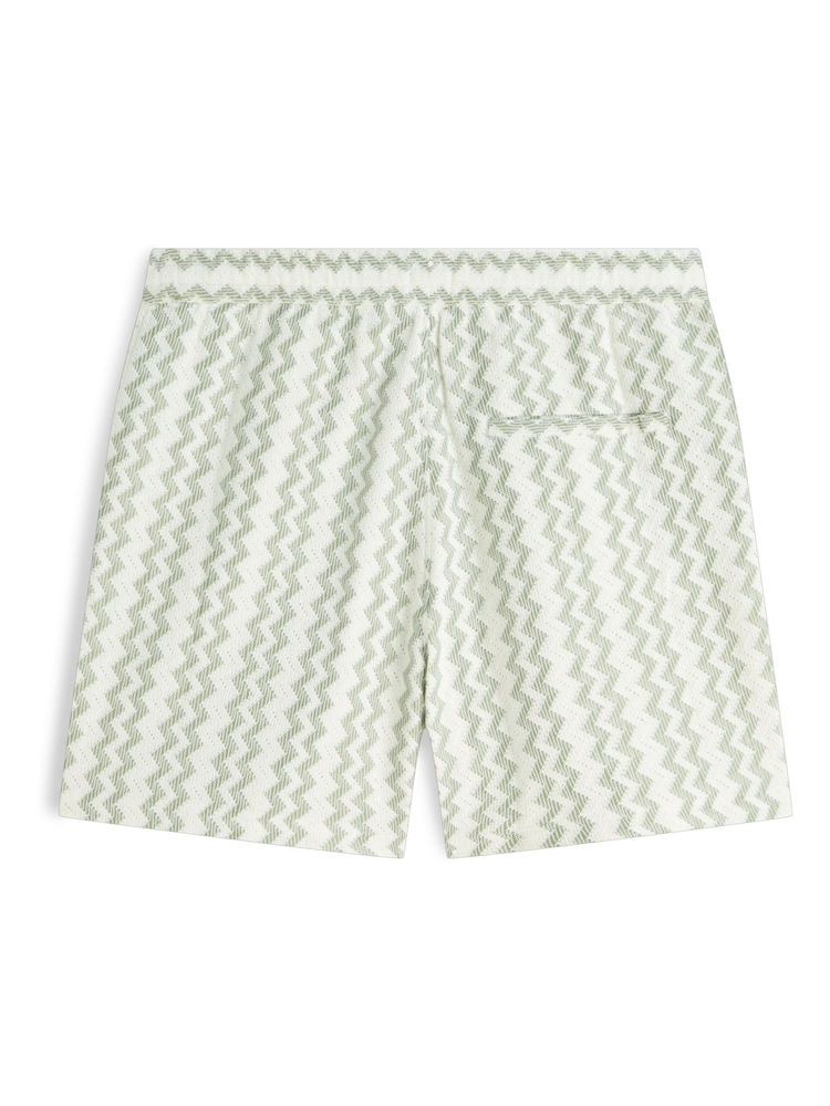 Tommy Jeans Green Open Textured Logo Label Shorts - Image 2 of 4 Tommy Jeans Green Open Textured Logo Label Shorts - Image 2 of 4