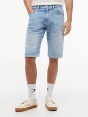 Tommy Jeans Blue Ryan Faded Straight Denim Shorts - Image 1 of 5