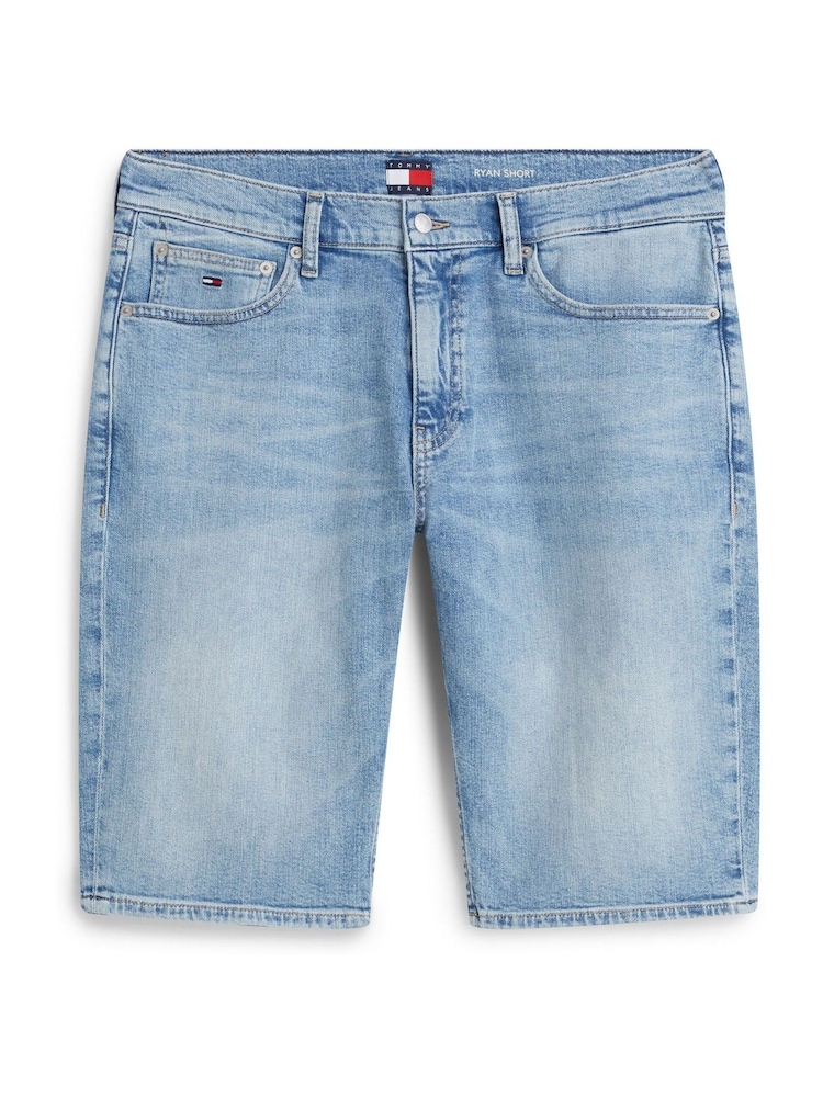 Tommy Jeans Blue Ryan Faded Straight Denim Shorts - Image 5 of 5 Tommy Jeans Blue Ryan Faded Straight Denim Shorts - Image 5 of 5