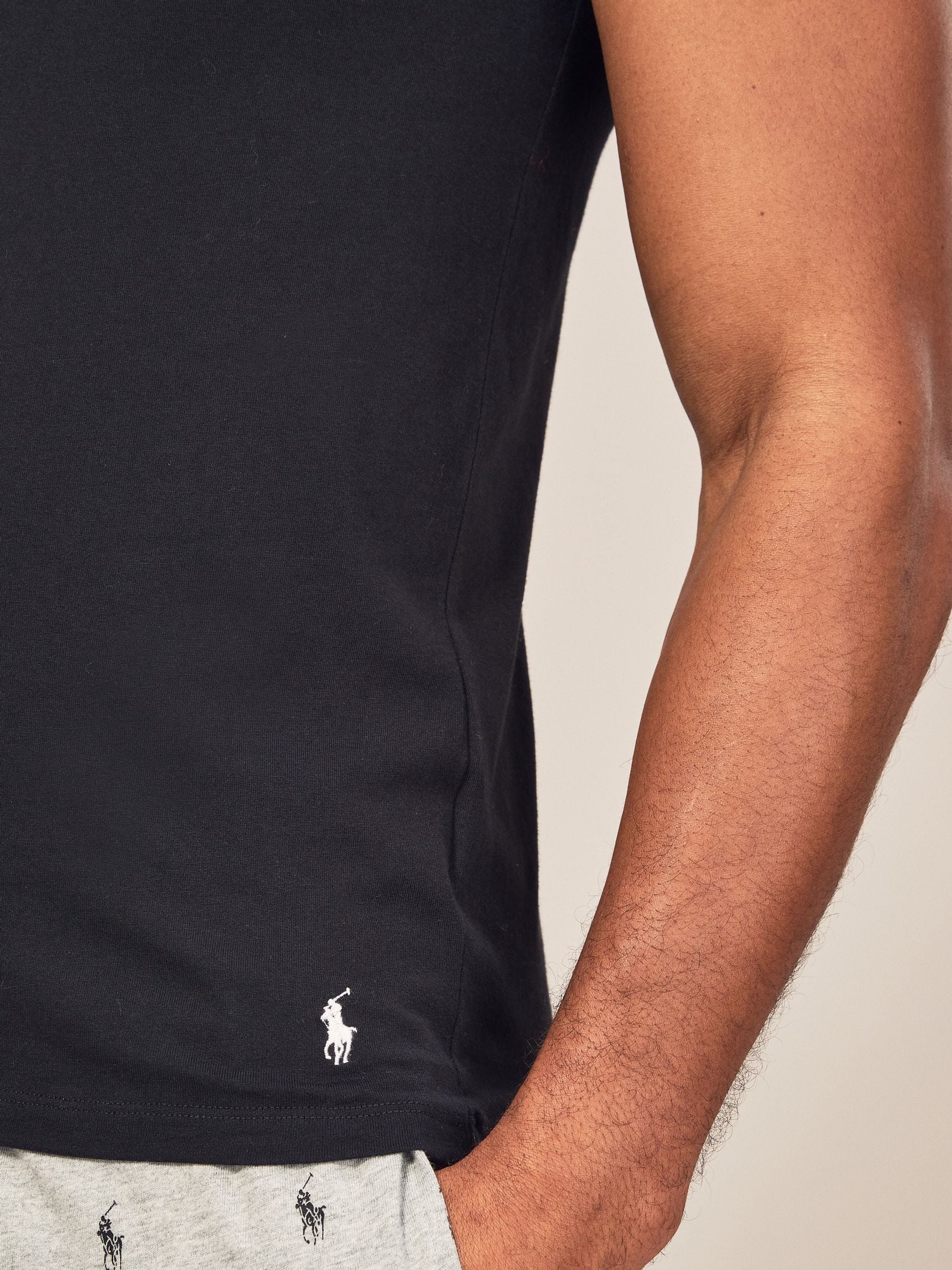 Buy Polo Ralph Lauren Black/Grey/White Slim Fit Short Sleeve T