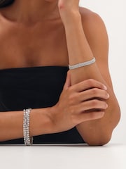 Jon Richard Silver Tone Cubic Zirconia Multi Row Bracelet - Image 2 of 4
