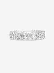 Jon Richard Silver Tone Cubic Zirconia Multi Row Bracelet - Image 3 of 4