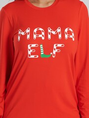 Loungeable Red Christmas Mama Elf Long Sleeve and Long Joggers Pyjamas Set - Image 4 of 5