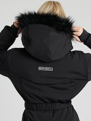 South Beach Black Ski Snow Suit with Faux Fur Trim - Image 3 of 5