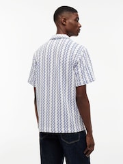 Tommy Jeans Blue Regular Fit Textured Short Sleeve Shirt - Image 2 of 5