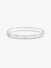 Jon Richard Silver Plated Textured Stainless Steel Crystal Bangle - Image 1 of 2