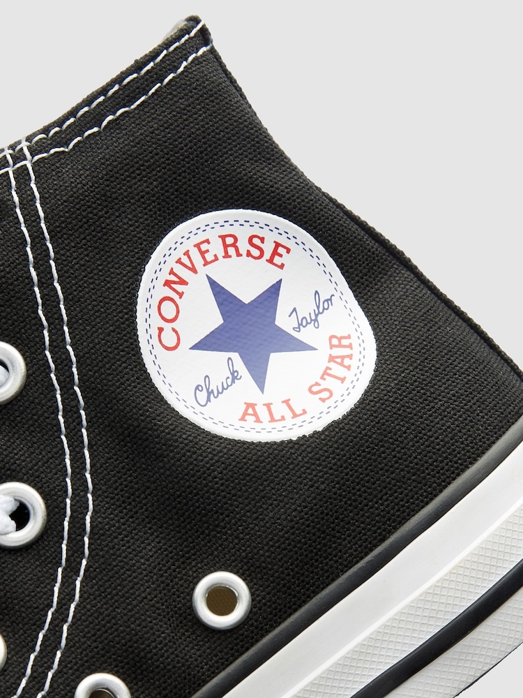 Converse Black/White Chuck Taylor All Star High Infant Trainers - Image 4 of 10