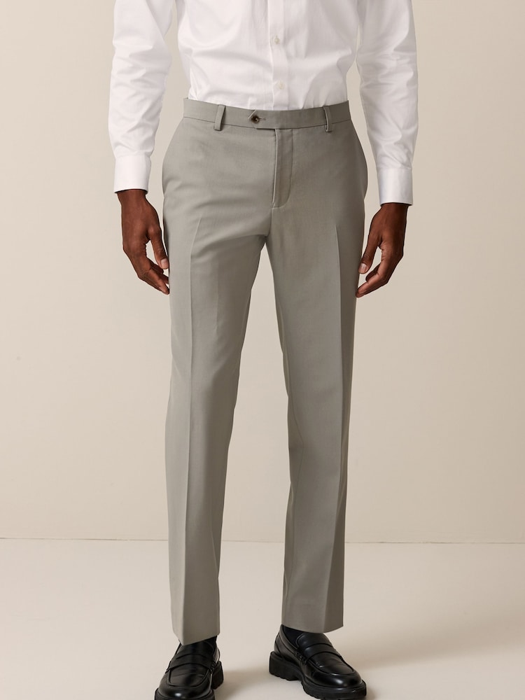 Cement Grey Skinny Fit Motionflex Stretch Suit Trousers - Image 1 of 6