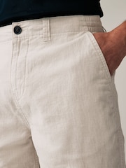 Grau - Chinoshorts aus Leinenmischung - Bild 4 von 9
