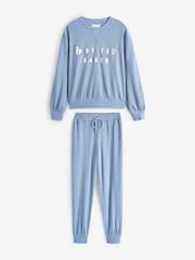 B By Ted Baker Waffle Crew Jumper Jogger Pyjamas Set - Image 8 of 13