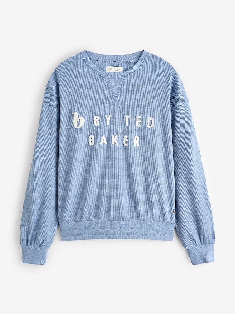 B By Ted Baker Waffle Crew Jumper Jogger Pyjamas Set - Image 9 of 13