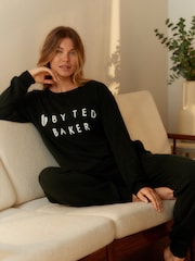 B By Ted Baker Waffle Crew Jumper Jogger Pyjamas Set - Image 1 of 9