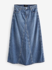 Dark Blue Denim Maxi Skirt - Image 5 of 6