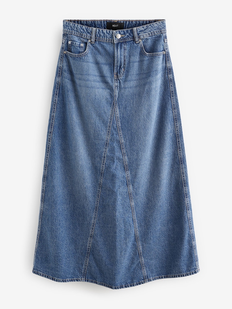 Dark Blue Denim Maxi Skirt - Image 5 of 6