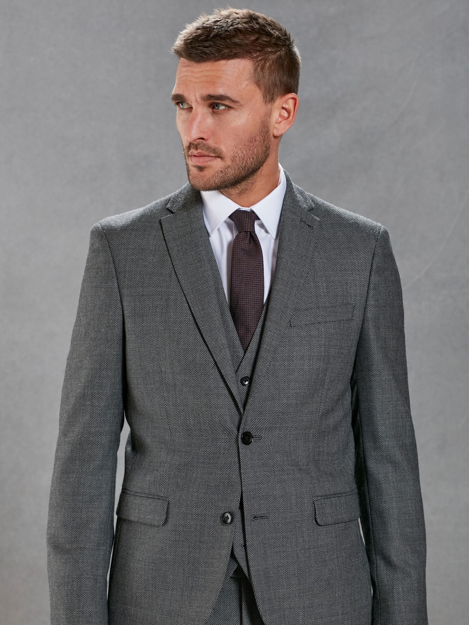 Buy Grey Signature Empire Mills 100% Wool Birdseye Suit Buy Grey Signature Empire Mills 100% Wool Birdseye Suit