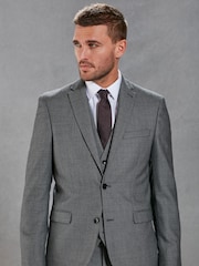 Grey Signature Empire Mills 100% Wool Birdseye Suit Jacket - Image 1 of 8