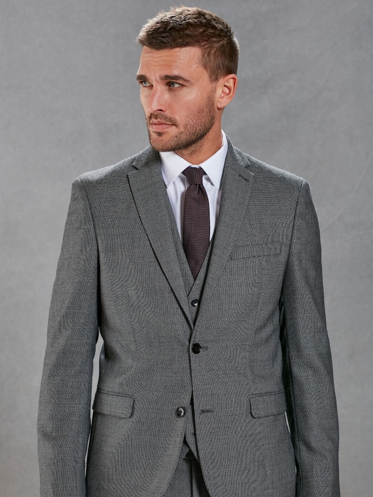 Grey Signature Empire Mills 100% Wool Birdseye Suit Jacket - Image 1 of 8
