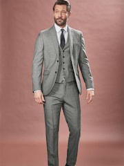 Grey Signature Empire Mills 100% Wool Birdseye Suit Jacket - Image 2 of 8