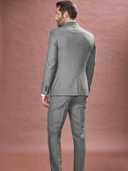 Grey Signature Empire Mills 100% Wool Birdseye Suit Jacket - Image 4 of 8