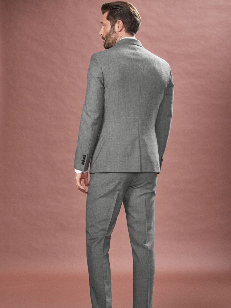 Grey Signature Empire Mills 100% Wool Birdseye Suit Jacket - Image 4 of 8